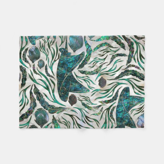 Fangmuster Abalone Fleecedecke (Vorderseite (Horizontal))