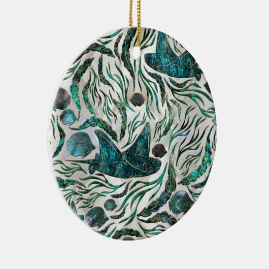 Fangmuster Abalone Keramik Ornament (Rechts)