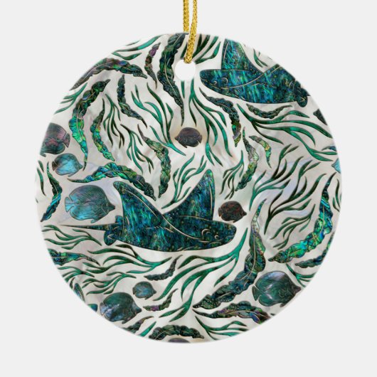 Fangmuster Abalone Keramik Ornament (Vorne)