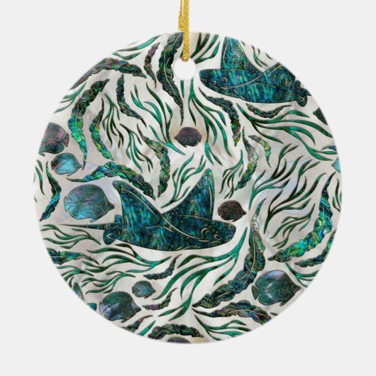 Fangmuster Abalone Keramik Ornament (Hinten)