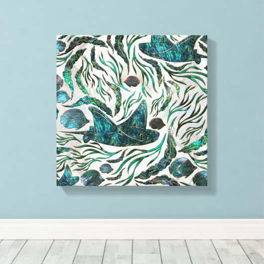 Fangmuster Abalone Leinwanddruck (Insitu (Holzboden))