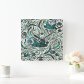 Fangmuster Abalone Quadratische Wanduhr (Zuhause)