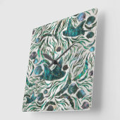 Fangmuster Abalone Quadratische Wanduhr (Winkel)