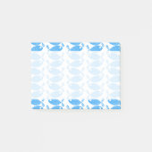 Fangmuster, Fischmuster, blaue Fische Post-it Klebezettel (Vorderseite)