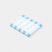 Fangmuster, Fischmuster, blaue Fische Post-it Klebezettel (angewinkelt)