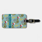 Fangmuster mit Individuelle Name Gepäckanhänger (Vorderseite horizontal)