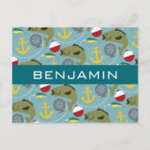 Fangmuster mit Individuelle Name Postkarte (Vorderseite)