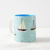 Fangmuster Zweifarbige Tasse (Vorderseite Links)