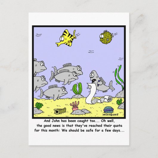 Fangquote: Cartoon Postkarte (Vorderseite)