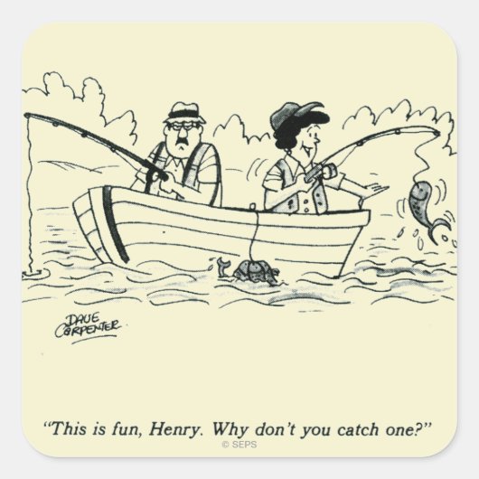 Fangreise Quadratischer Aufkleber (Vorderseite)