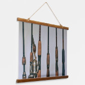 Fangroden und Rollen rustikale Fotografie Wandteppich Mit Holzrahmen (Gewinkelt)