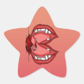 Fangs entfesselt: Ein Vampirausdruck Stern-Aufkleber (Vorderseite)
