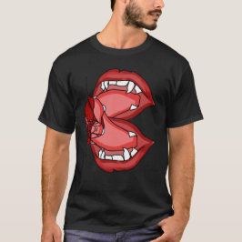 Fangs entfesselt: Ein Vampirausdruck T-Shirt