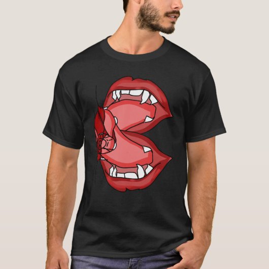 Fangs entfesselt: Ein Vampirausdruck T-Shirt (Vorderseite)
