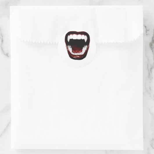 Fangs Runder Aufkleber (Tasche)