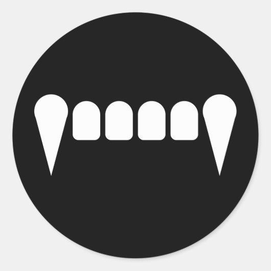 Fangs-Sticker Runder Aufkleber (Vorderseite)