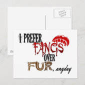 Fangs über Pelz Postkarte (Vorne/Hinten)