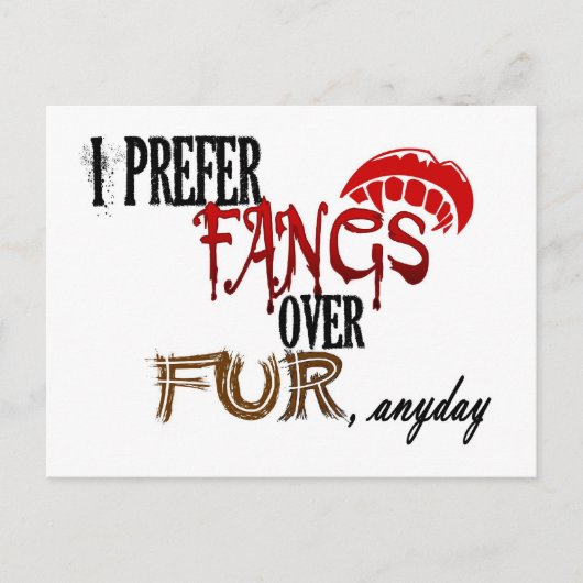 Fangs über Pelz Postkarte (Vorderseite)
