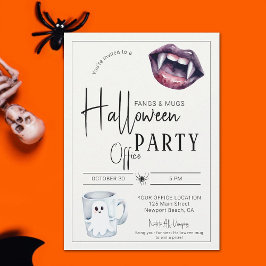 Fangs und Tasse Halloween Office Party Fun Team Einladung