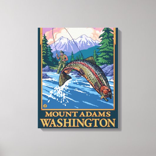 Fangsaison - Mount Adams, Washington Leinwanddruck (Vorderseite)