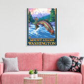 Fangsaison - Mount Adams, Washington Leinwanddruck (Insitu (Wohnzimmer))