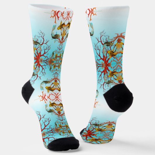Fangschnecken und Korallen Socken (Gewinkelt)
