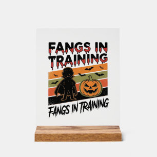 Fangszähne in Ausbildung Lustiges Vampir Halloween Acrylschild