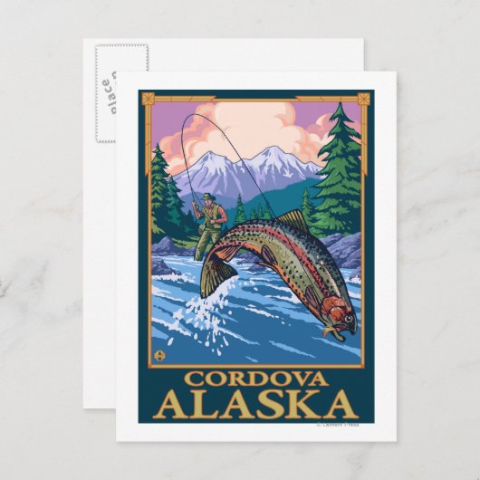 Fangszene - Cordova, Alaska Postkarte (Vorne/Hinten)