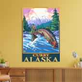 Fangszene - Curry, Alaska Leinwanddruck (Insitu (Wohnzimmer))