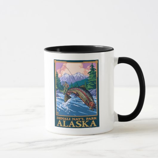 Fangszene - Nationalpark Denali, Alaska Tasse (Rechts)