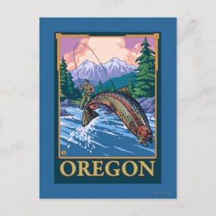 Fangszene - Vintage Travel Poster Postkarte