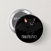 Fangtastic Funny Halloween Puck Dark BG Button (Vorne & Hinten)