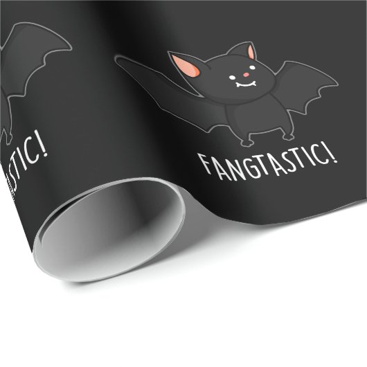 Fangtastic Funny Halloween Puck Dark BG Geschenkpapier (Rolleneckpunkt)