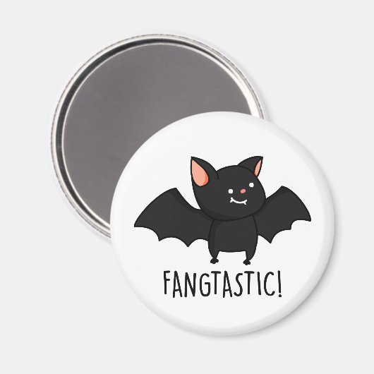 Fangtastic Funny Halloween Puff Magnet (Vorderseite/Rückseite)