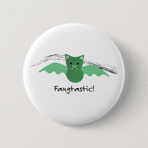 Fangtastic Green Bat Button