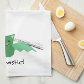Fangtastic Green Bat Geschirrtuch (Viertel Falte)