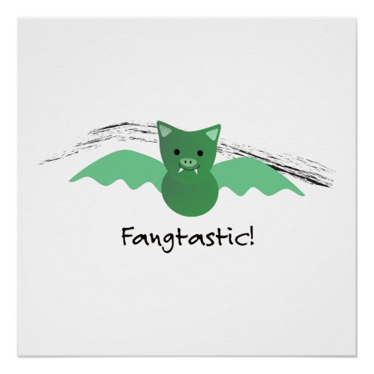 Fangtastic Green Bat Poster (Vorderseite)