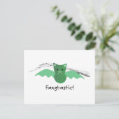 Fangtastic Green Bat Postkarte (Stehend Vorderseite)