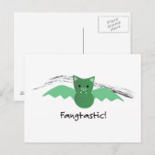 Fangtastic Green Bat Postkarte (Vorne/Hinten)