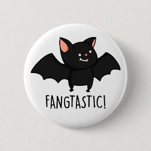 Fangtastischer lustiger Halloween-Wortwitz Button