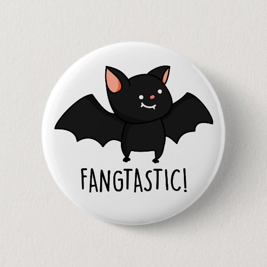 Fangtastischer lustiger Halloween-Wortwitz Button (Vorderseite)