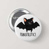 Fangtastischer lustiger Halloween-Wortwitz Button (Vorne & Hinten)