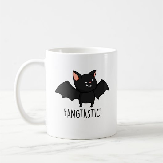 Fangtastischer lustiger Halloween-Wortwitz Kaffeetasse (Links)
