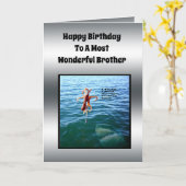 Fangthema Brother Birthday Card, Karte (Gelbe Blume)