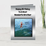 Fangthema Brother Birthday Card, Karte<br><div class="desc">Bilder sind ein Angeldesign für Ihren Bruder</div>