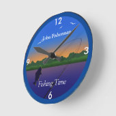  "Fangzeit" Entspannende Fischwelt  Runde Wanduhr (Winkel)