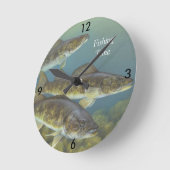 "Fangzeit" mit Malerei auf Walleye Pike Runde Wanduhr (Winkel)