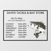 Fangzeiten im Köder oder im Tackle Store Fensteraufkleber (Blatt)