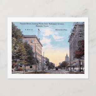 Fannin St., Houston, Texas Vintag Postkarte