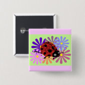 Fanny der Marienkäferknopf Button (Vorne & Hinten)